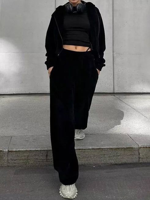'June' Zip Up Hoodie and Pants Set - Celes Fashion